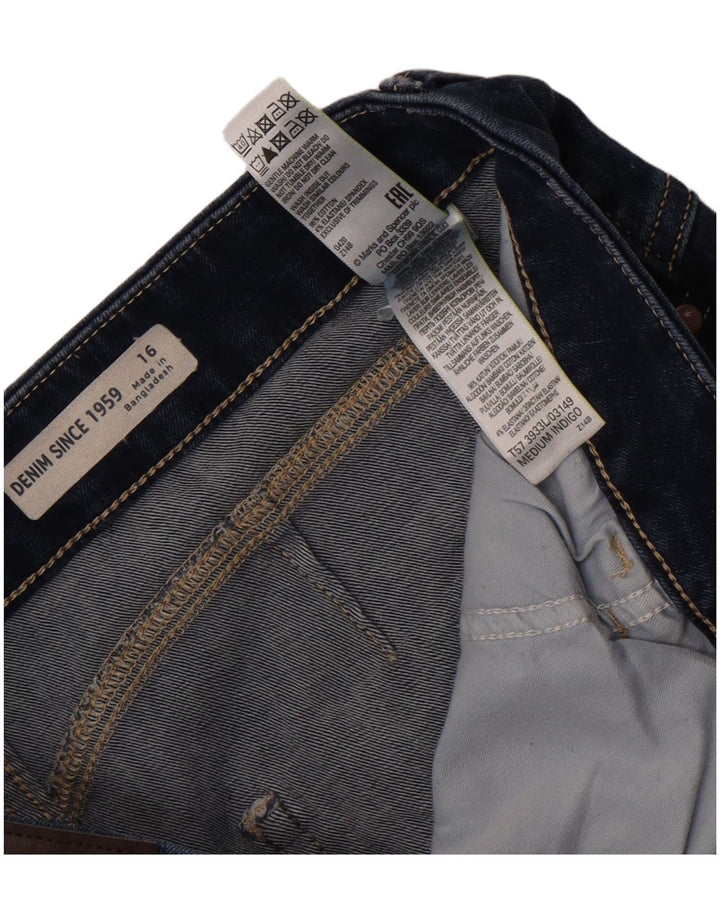 Pantaloncini di jeans da donna Marks & Spencer UK 16 Large W34 Cotone blu