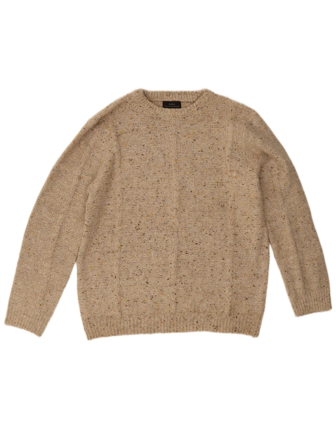 Maglione Zara da uomo con scollo a barca beige medio screziato
