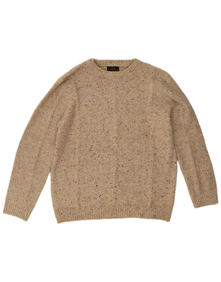 Maglione Zara da uomo con scollo a barca beige medio screziato