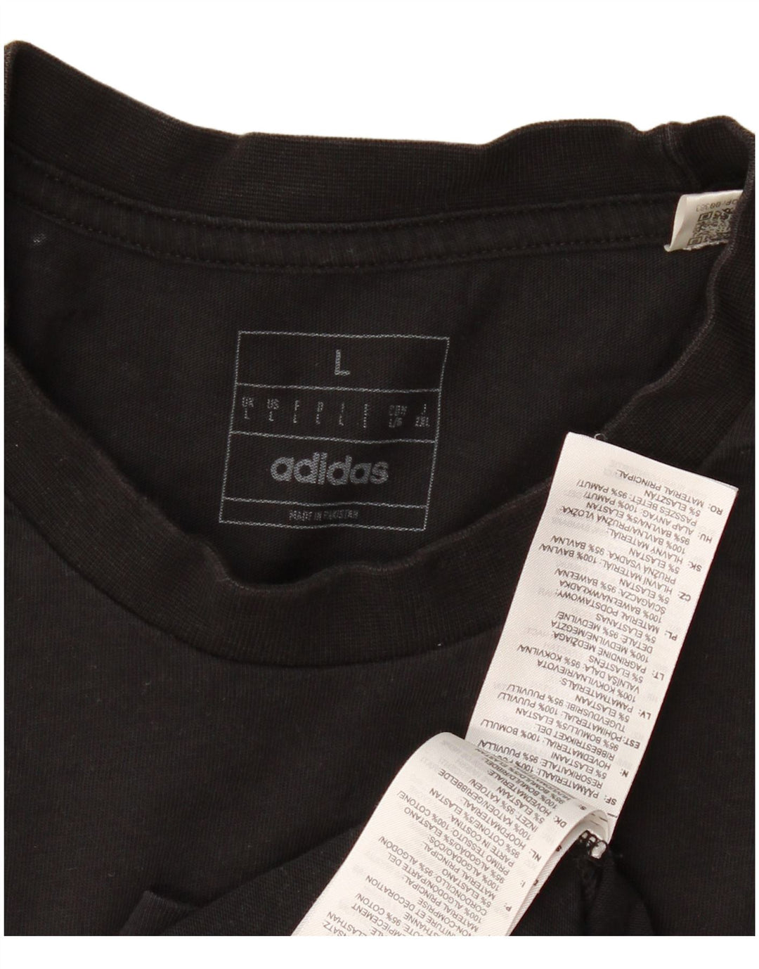T-shirt grafica da uomo Adidas Top grande in cotone nero