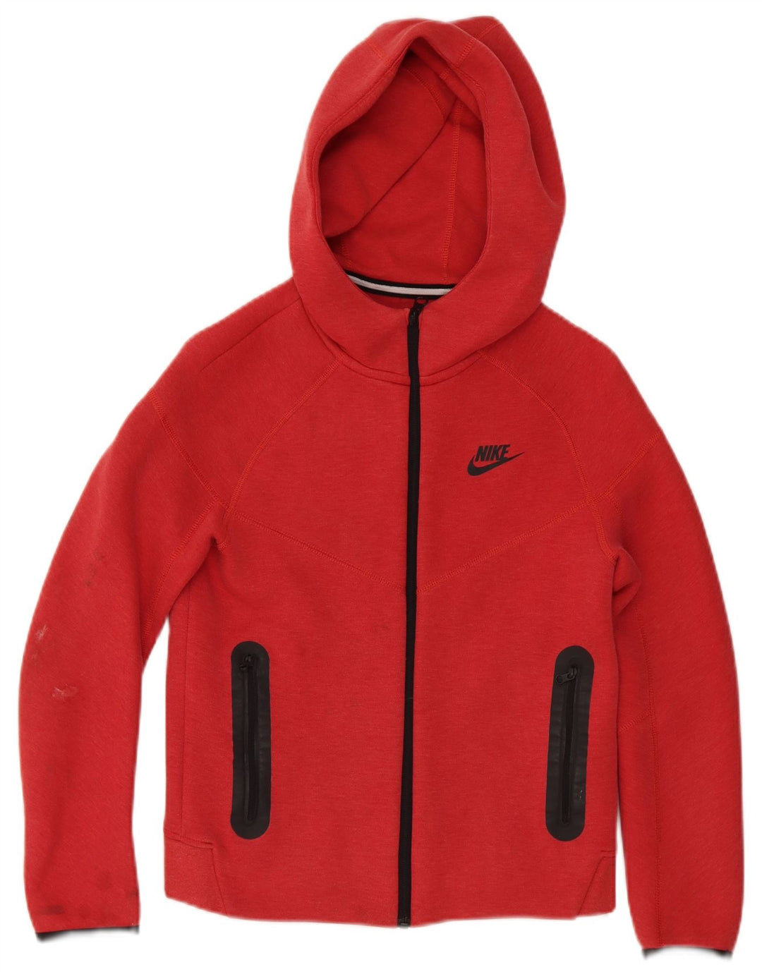 Felpa con cappuccio e zip Nike per ragazzi 10-11 anni in cotone rosso medio