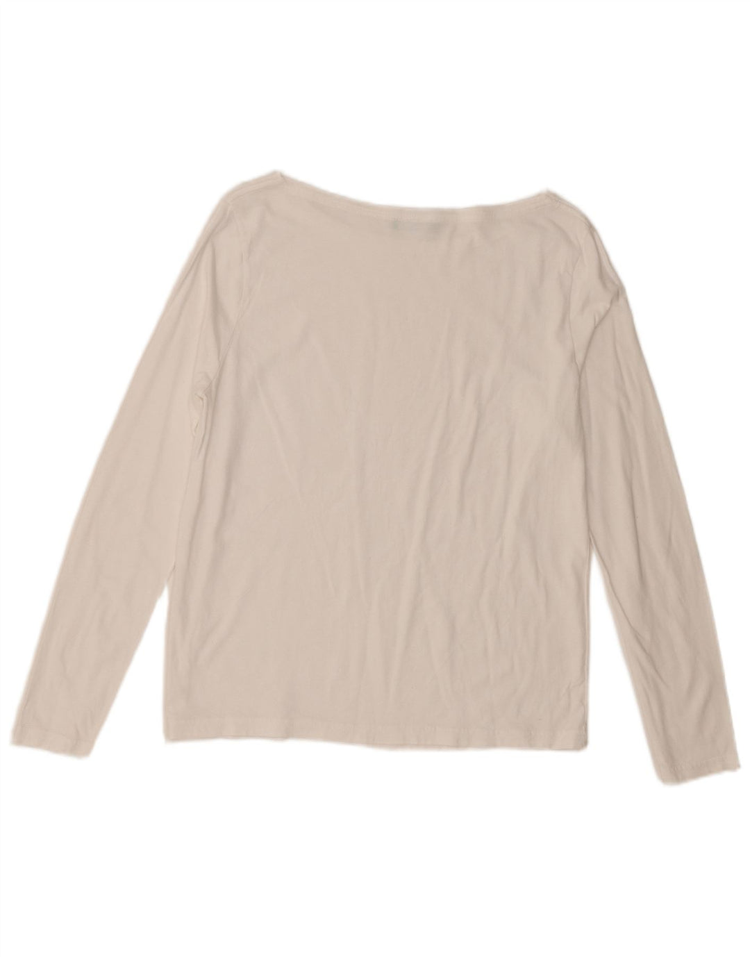 Top da donna Benetton manica lunga UK 12 medio bianco