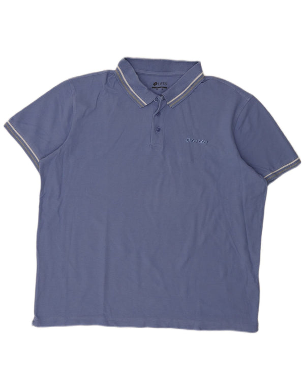 Polo da uomo Lotto Life 2XL in cotone blu
