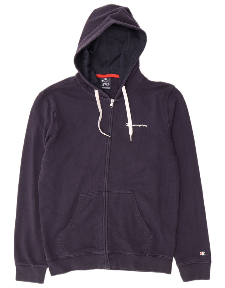 Maglione con cappuccio e zip da uomo Champion blu navy medio