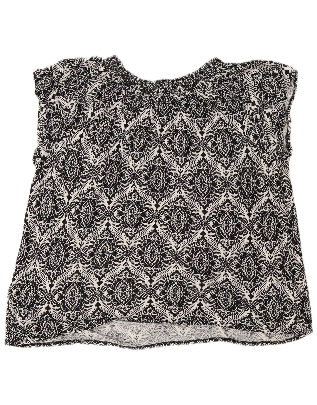 Camicetta da donna White Stuff Top UK 14 Lino Paisley nero grande