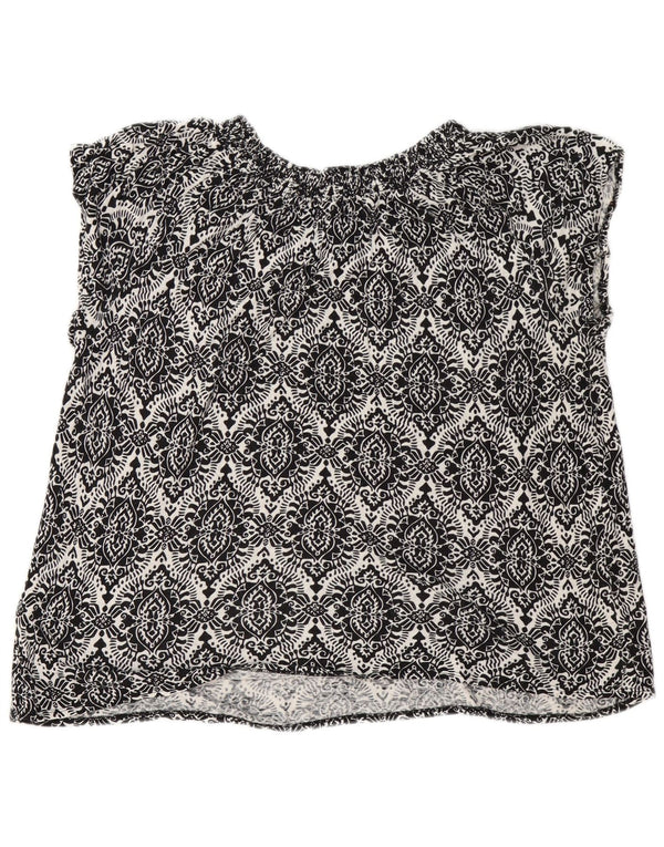 Camicetta da donna White Stuff Top UK 14 Lino Paisley nero grande