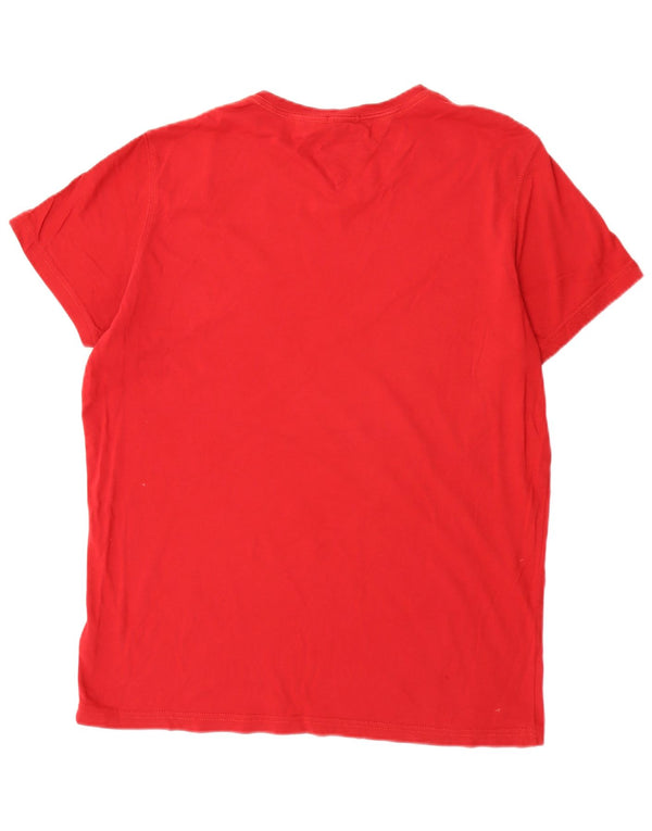 T-shirt grafica da uomo Tommy Hilfiger Top XL in cotone rosso