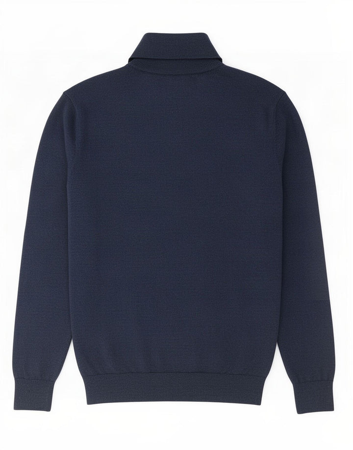 Crew Clothing Maglione da uomo con collo alto e lana merino media blu navy