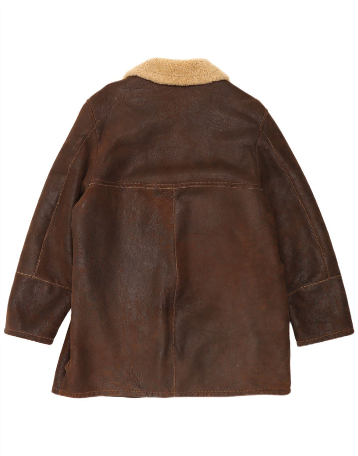Giacca in montone da uomo Pirbos IT 58 4XL Shearling marrone