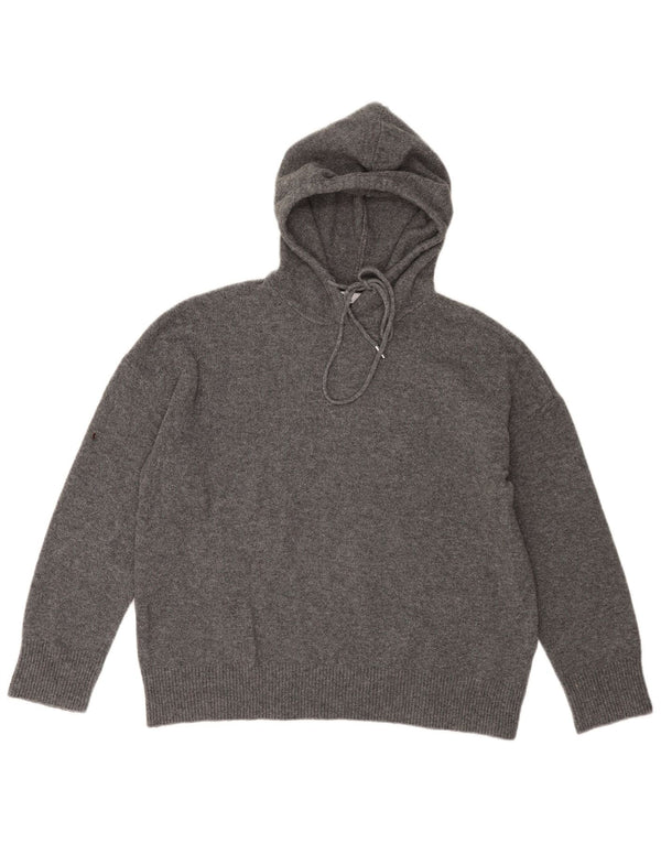 Maglione oversize con cappuccio da donna Zara UK 10 piccolo poliestere grigio