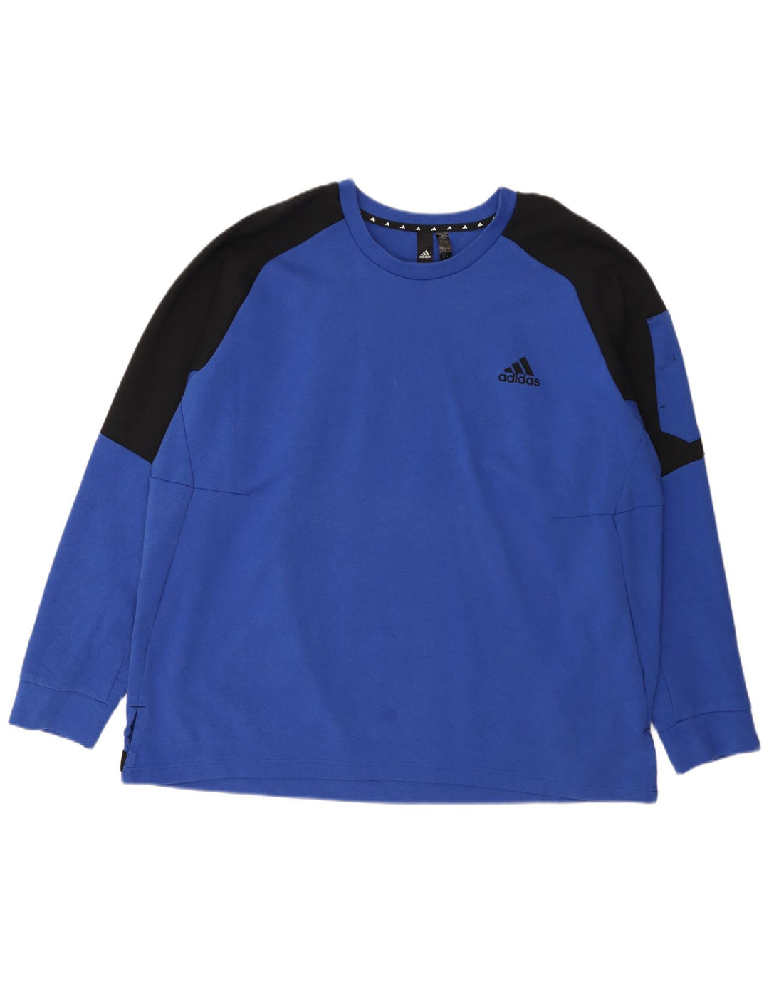 Felpa da uomo Adidas Jumper 2XL Blu Colourblock in cotone