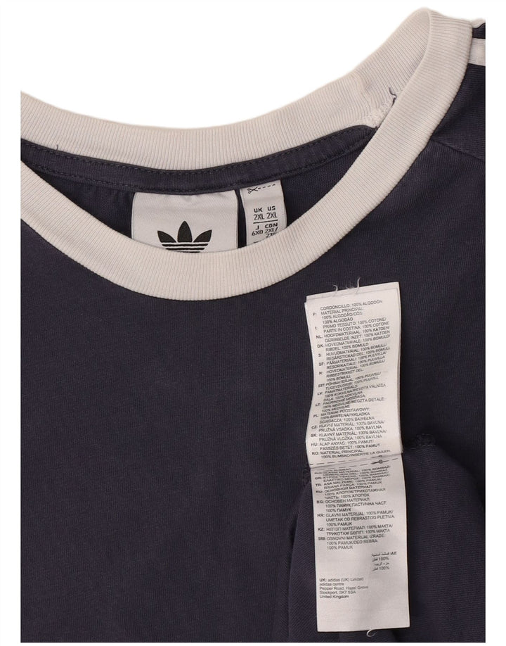 T-shirt da uomo ADIDAS Top 2XL cotone blu navy