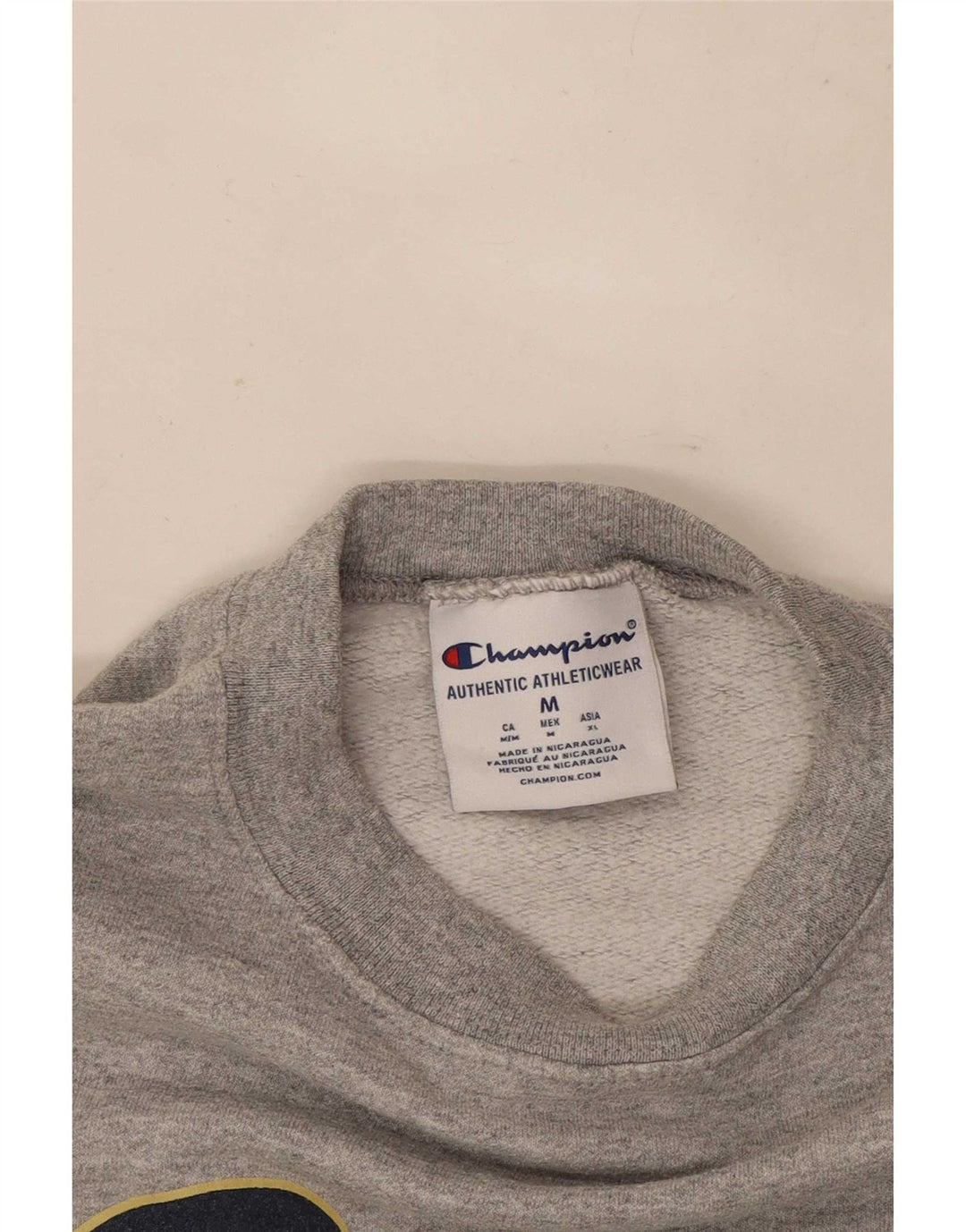 Felpa grafica da uomo Champion, maglione grigio medio chiazzato