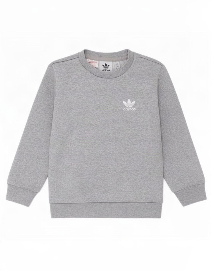 Felpa Adidas Bambino Maglione 2-3 Anni Cotone Grigio