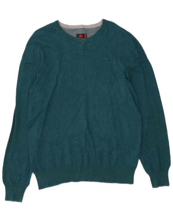 Maglione Kappa da uomo con scollo a barchetta, grande, in cotone verde