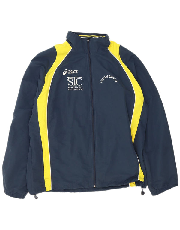 Giacca sportiva da uomo con grafica Asics 2XL Poliestere color block blu navy