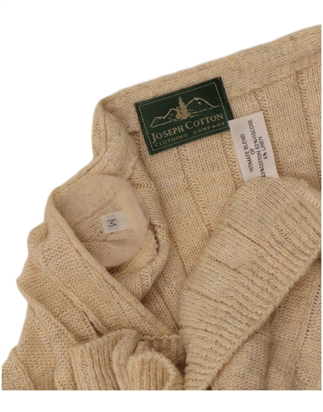 Maglione cardigan da uomo vintage in cotone beige medio