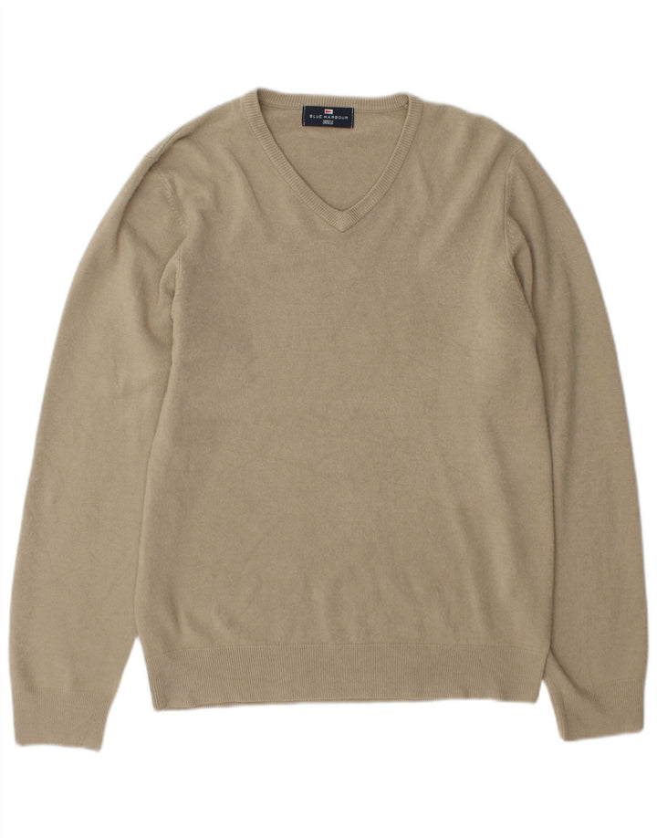 Maglione da uomo con scollo a V blu Harbour Marks & Spencer beige medio