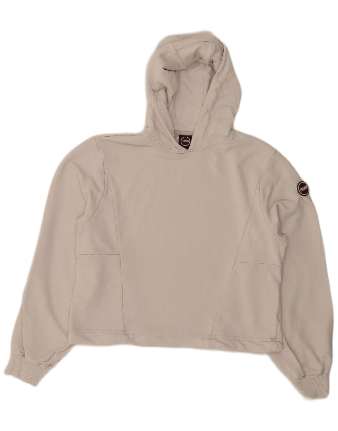 Maglione con cappuccio oversize corto da donna COLMAR UK 6 XS cotone bianco