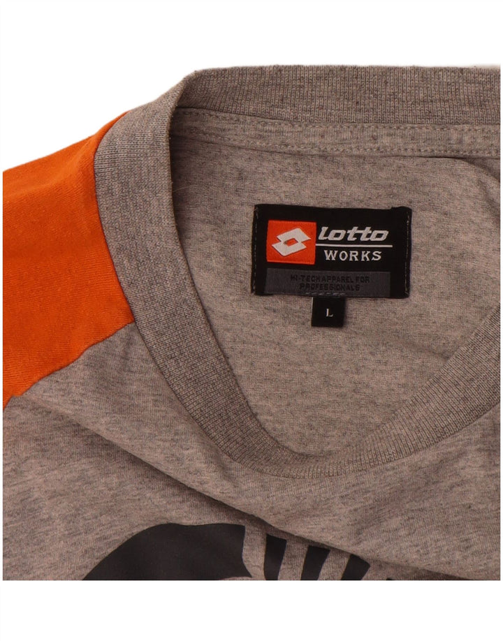 T-shirt grafica da uomo Lotto Top Large grigio color block
