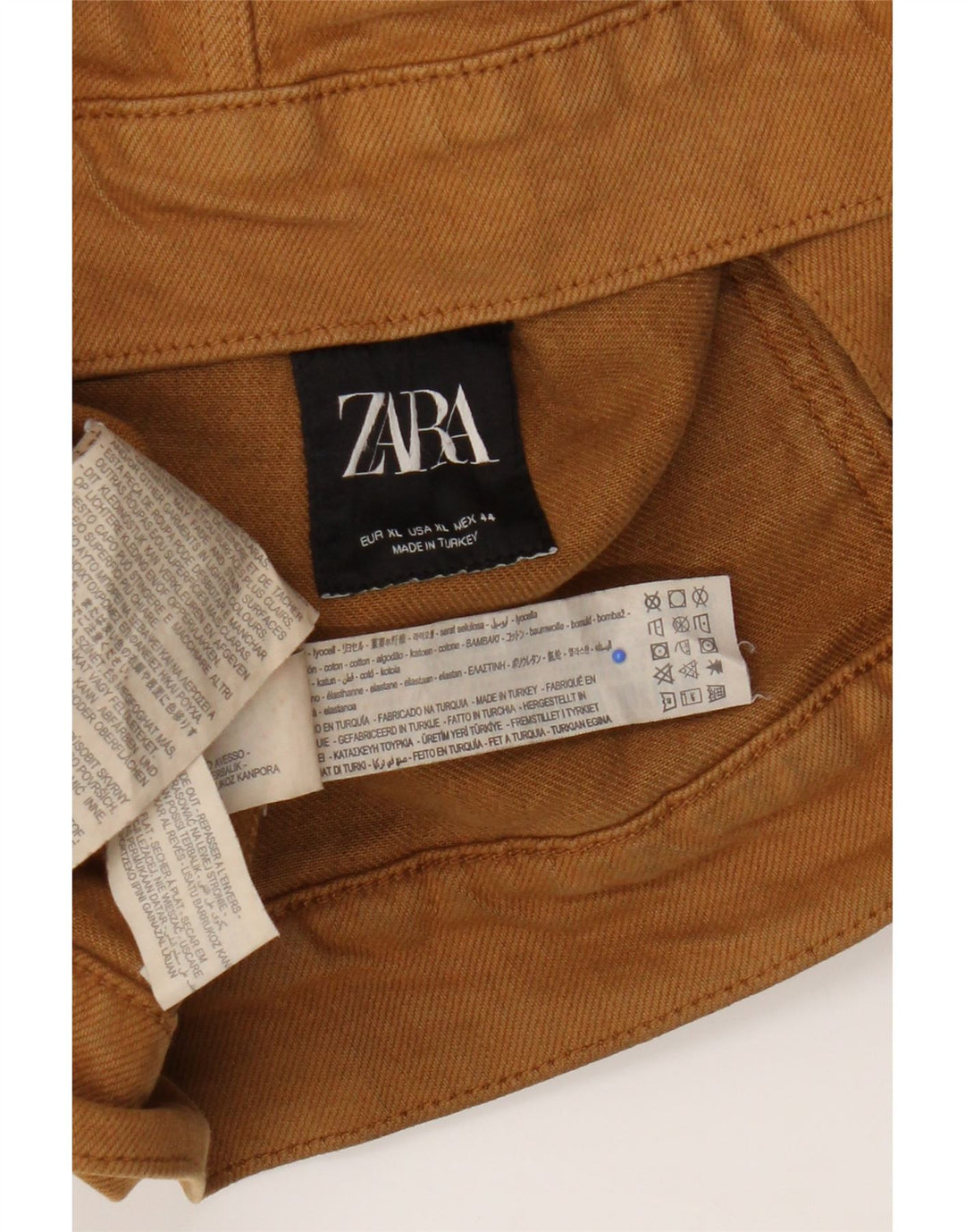 Giacca di jeans da uomo Zara UK 42 XL Lyocell marrone