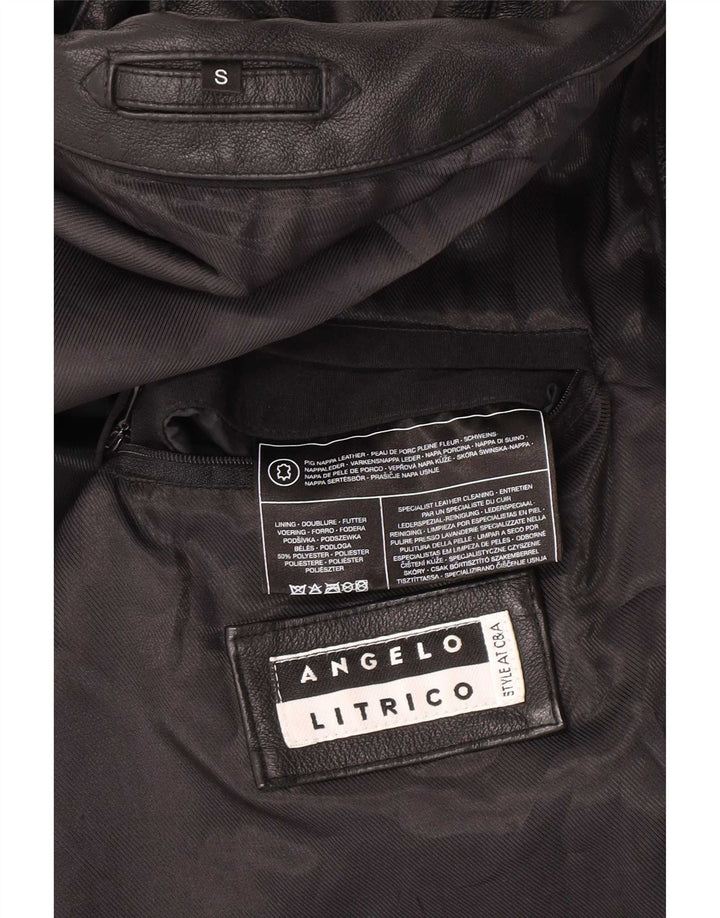 Giacca in pelle da uomo Angelo Litrico UK 36 piccola in pelle nera