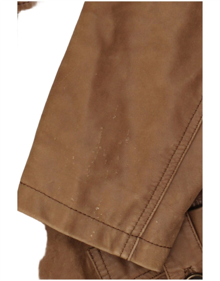 Cappotto in pelle da donna HEINE IT 38 XS Pelle marrone