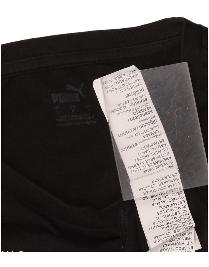 T-shirt grafica PUMA da uomo, taglia grande, in cotone nero