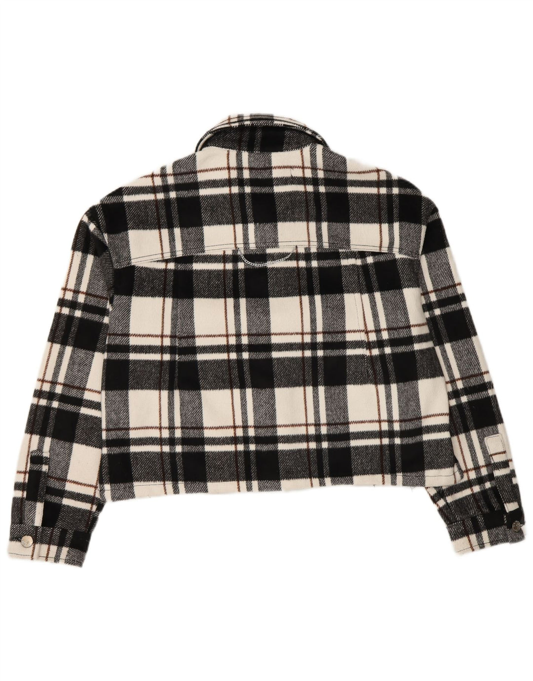 Giubbotto bomber oversize corto da donna Zara UK 6 XS poliestere nero a quadri