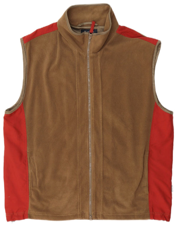 Gilet in pile da uomo Kartel UK 40 Large Beige Colourblock Poliestere