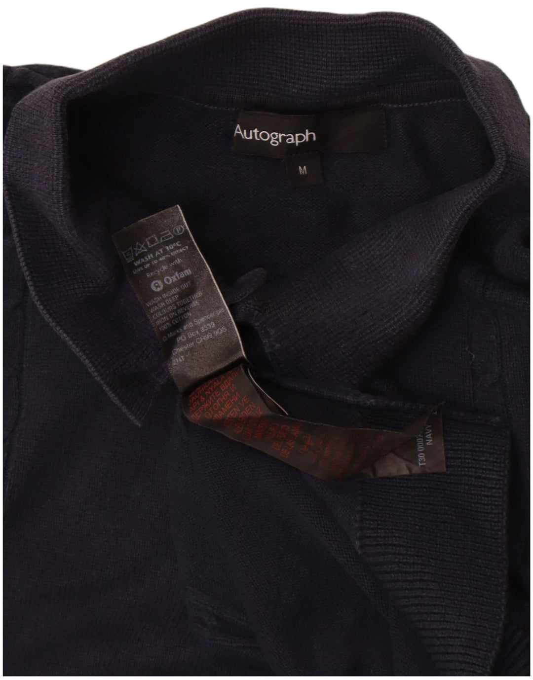 Marks & Spencer Maglione da uomo con collo alto autografo blu navy medio