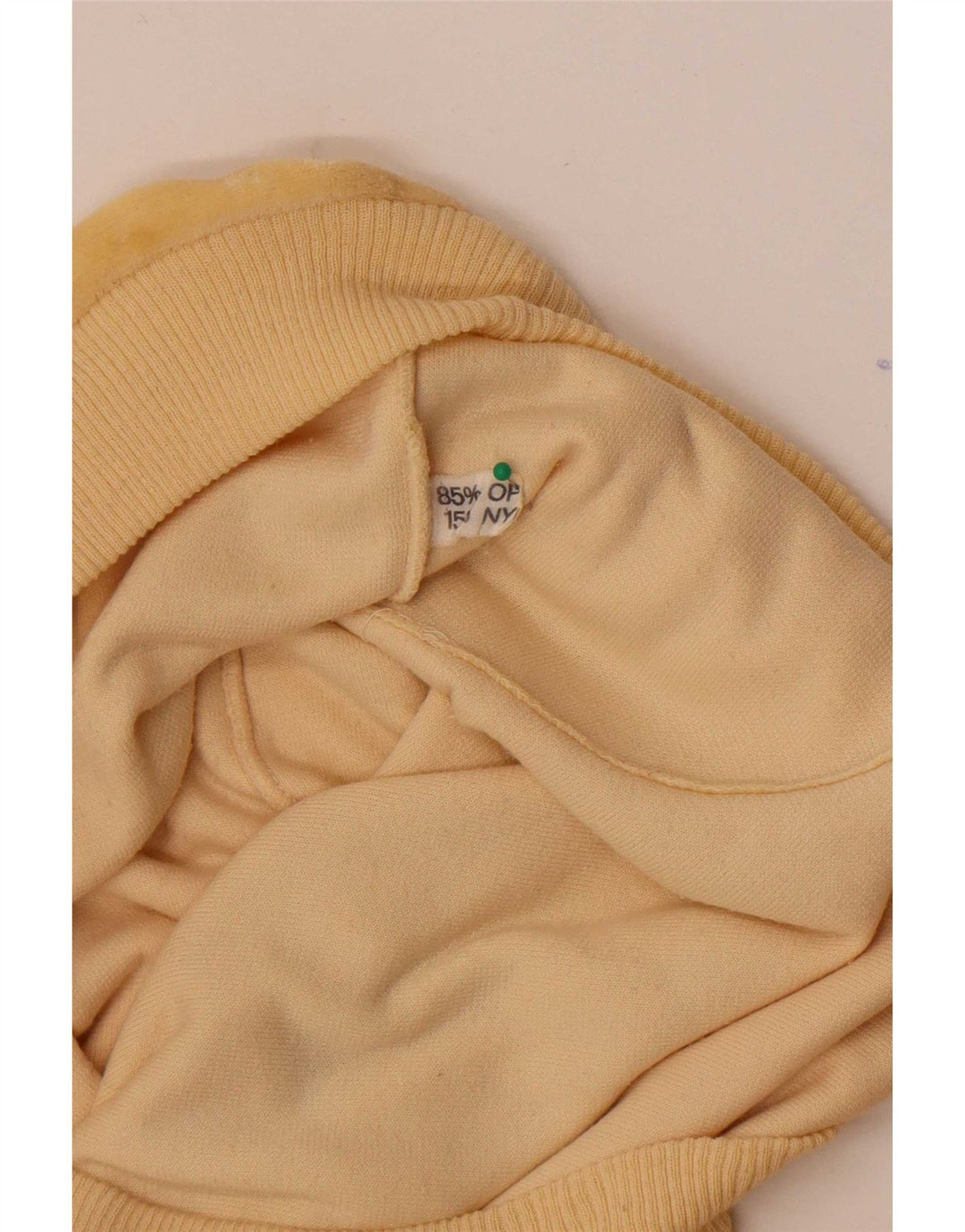 Felpa in velluto vintage da donna, maglione IT 50 XL giallo