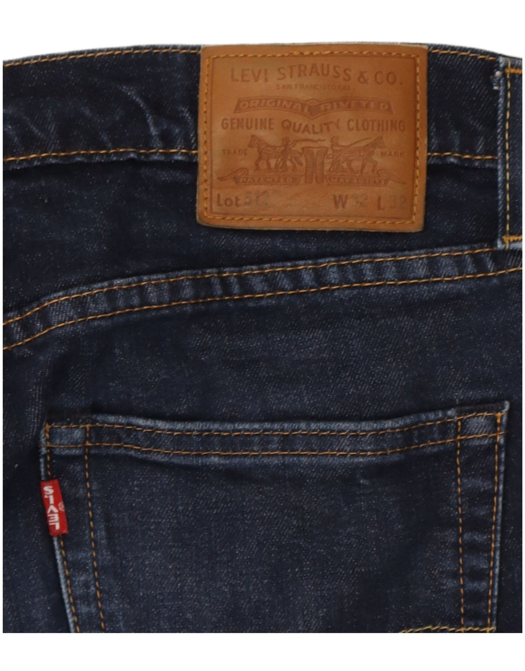 Levi's Uomo 512 Jeans affusolati slim W32 L32 Blu Navy