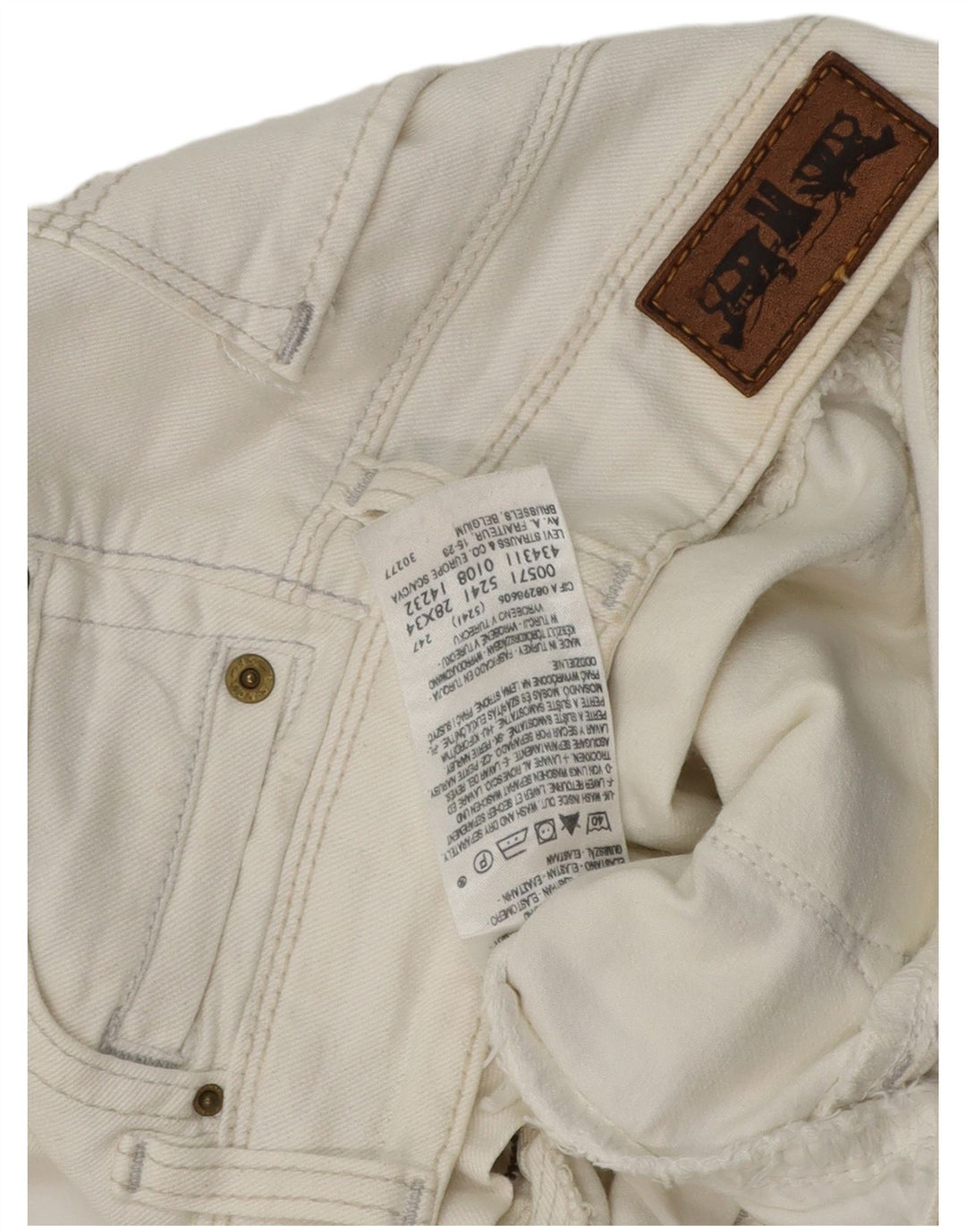 Jeans Levi's 571 Slim da donna W28 L30 cotone bianco