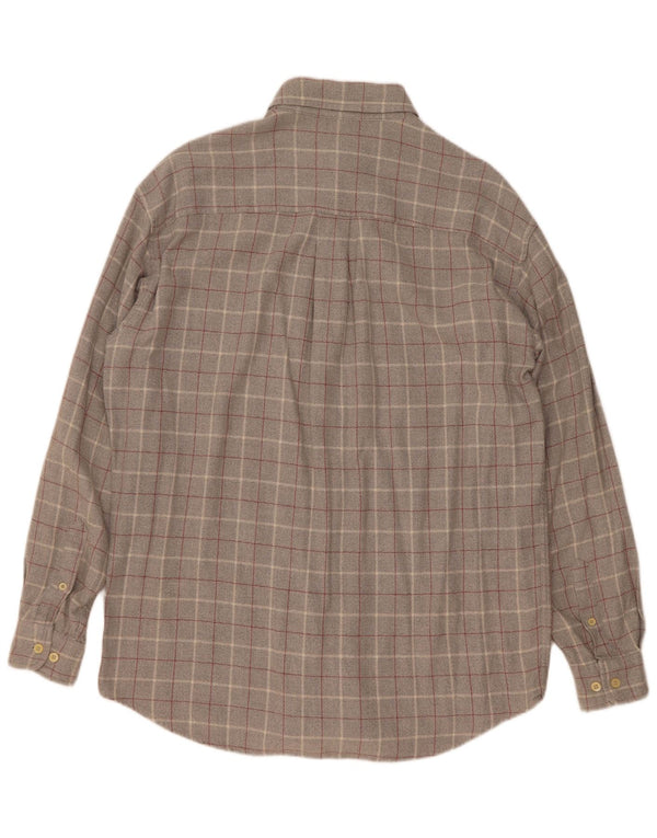 Camicia da uomo in flanella Conte of Florence in cotone a quadri grigio medio