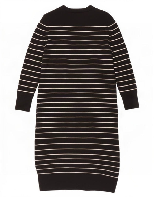 Abito maglione a maniche lunghe da donna Zara UK 16 Viscosa a righe nere grandi
