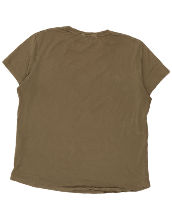 TIMBERLAND Mens Graphic T-Shirt Top XL Khaki Cotton