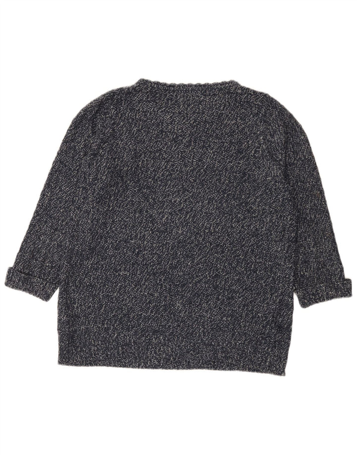 Maglione maglione con scollo a barca da donna Marks & Spencer UK 12 medio blu navy