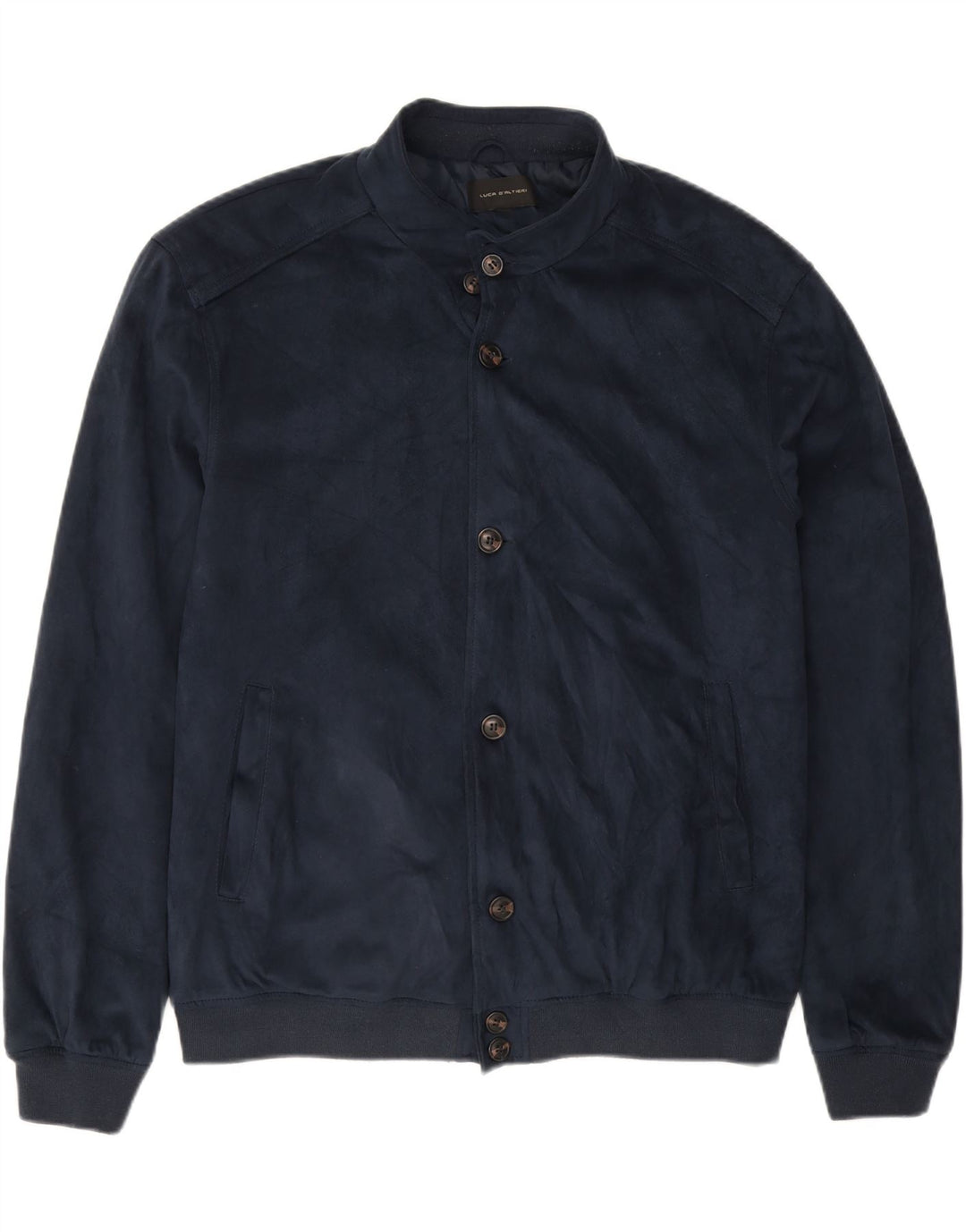 LUCA D'ALTIERI Mens Bomber Jacket IT 54 2XL Navy Blue Polyester Vintage Luca D'altieri and Second-Hand Luca D'altieri from Messina Hembry 