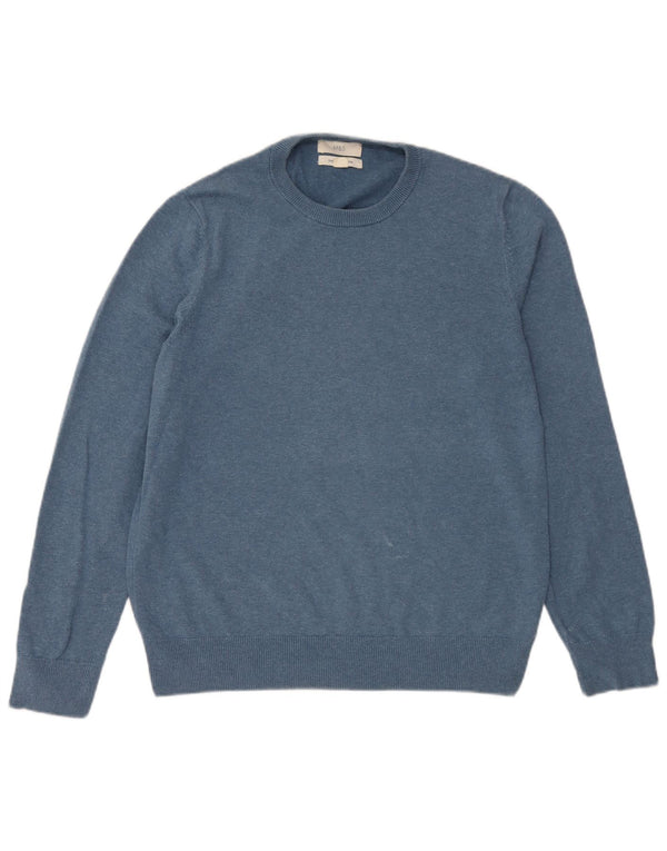 Marks & Spencer Mens Crew Neck Jumper Sweater Medium Blue Cotton