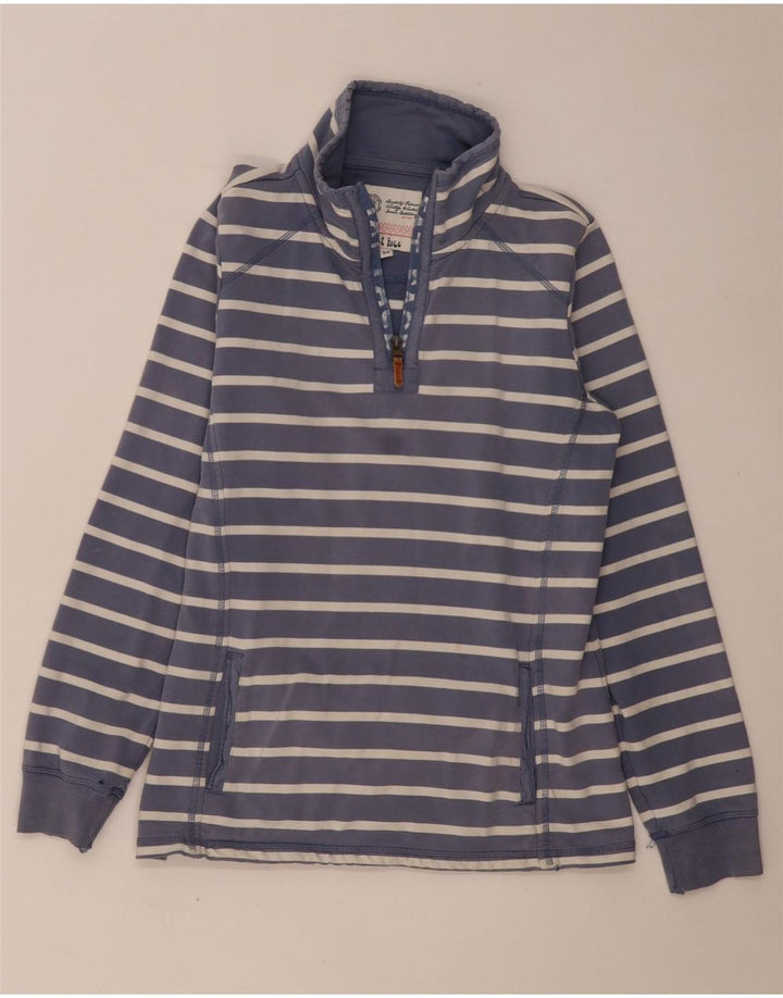 FAT FACE Felpa oversize da donna Maglione UK 10 Small Blu Navy a righe