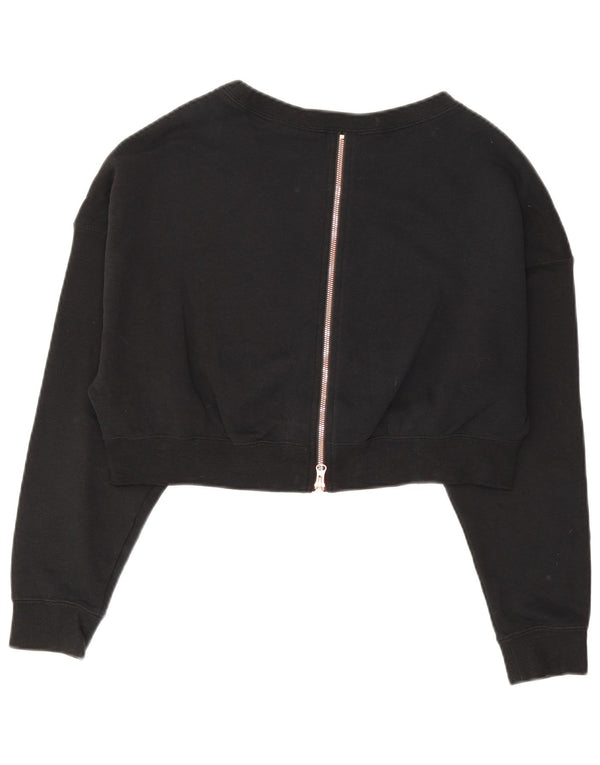 Felpa con grafica corta Nike da donna UK 14 cotone medio nero