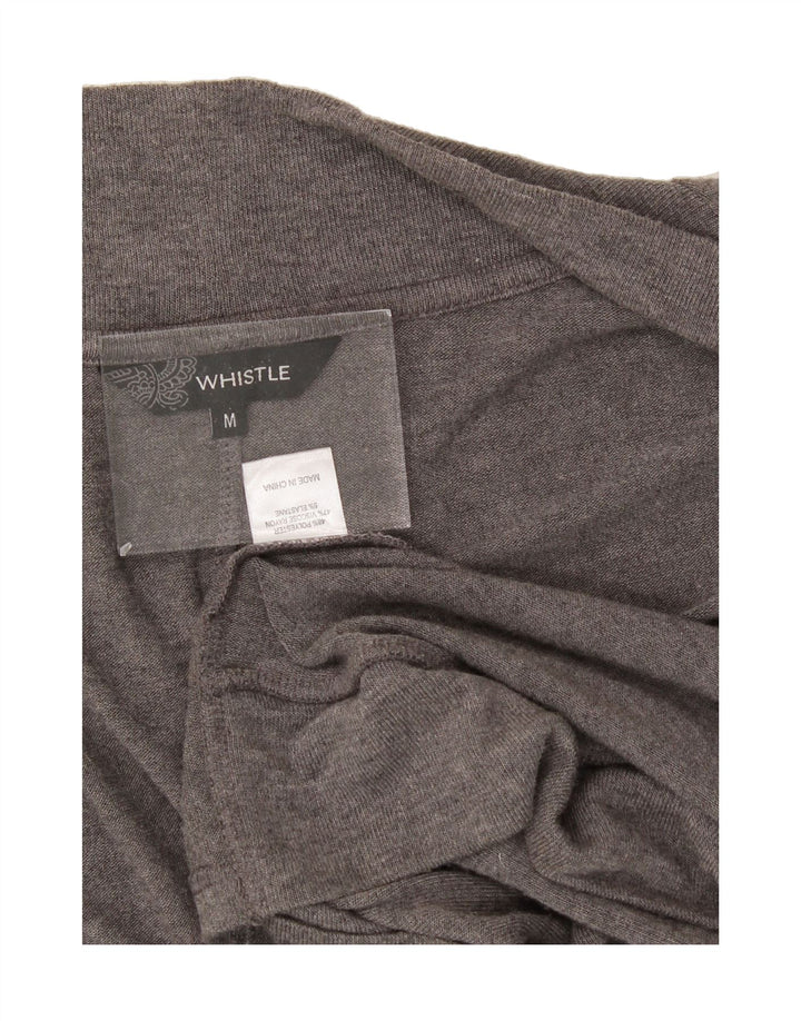 WHISTLE Womens Open Cardigan Sweater UK 14 Medium Grey Polyester Vintage Whistle and Second-Hand Whistle from Messina Hembry 