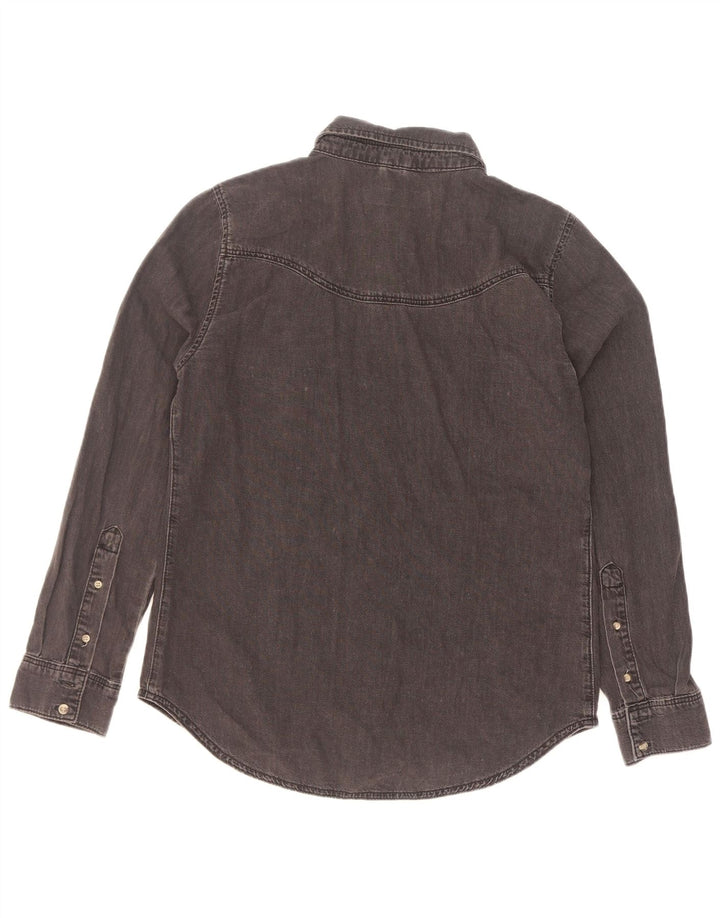 Camicia di jeans da donna Topshop UK 12 cotone nero medio