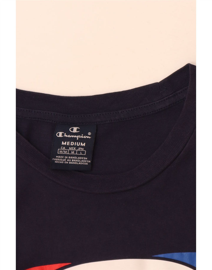 T-shirt grafica da uomo Champion Top medio blu navy