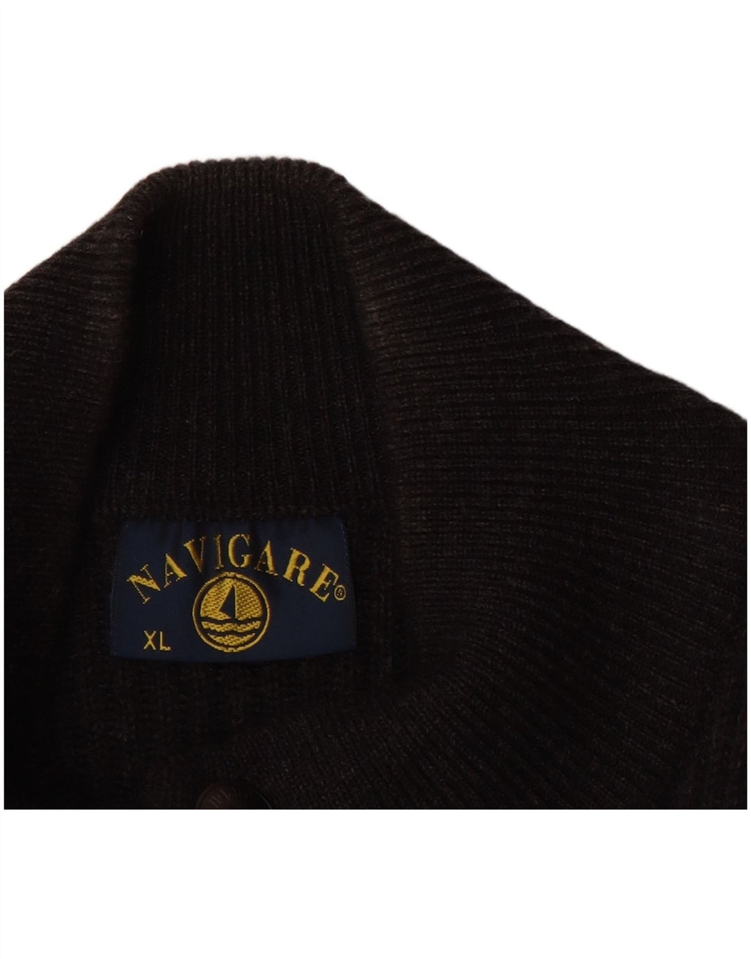 Maglione cardigan da uomo NAVIGARE XL in lana nera