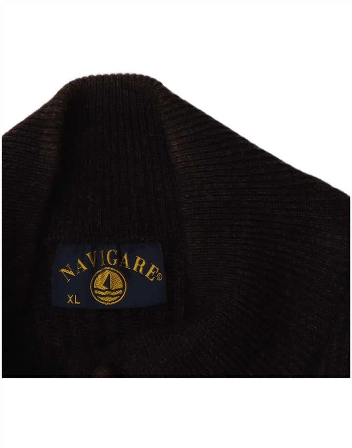 Maglione cardigan da uomo NAVIGARE XL in lana nera