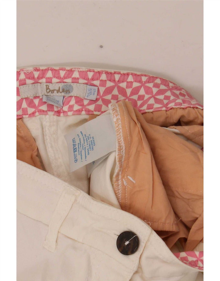 Pantaloncini chino da donna Boden UK 12 medi W30 cotone bianco