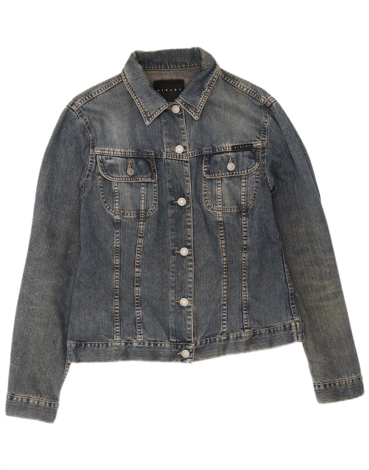 Giacca in denim da donna Sisley UK 14 cotone blu medio