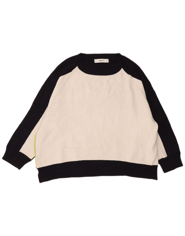 Maglione Zara da donna con scollo a barca, UK 10, piccolo, colore blu navy